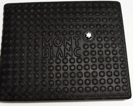 Replica Mont blanc Black Mont blanc Logo Leather Wallet